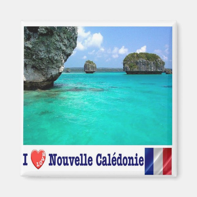 Imã PINS DES zNC010 ILE, NOVA CALEDONIA I Love, Fridge (Frente)