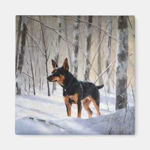 Imã Pinscher Miniatura Deixe Nevar Natal