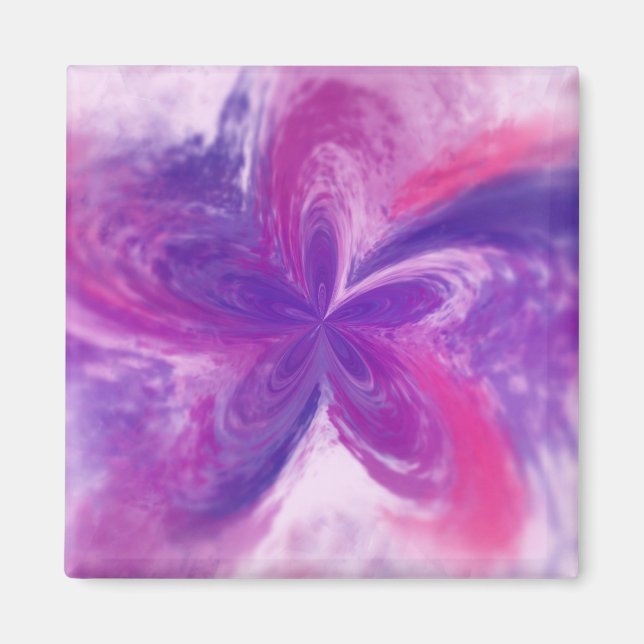 Imã Pintado Abstrato Fantasy Flower Watercolor (Frente)