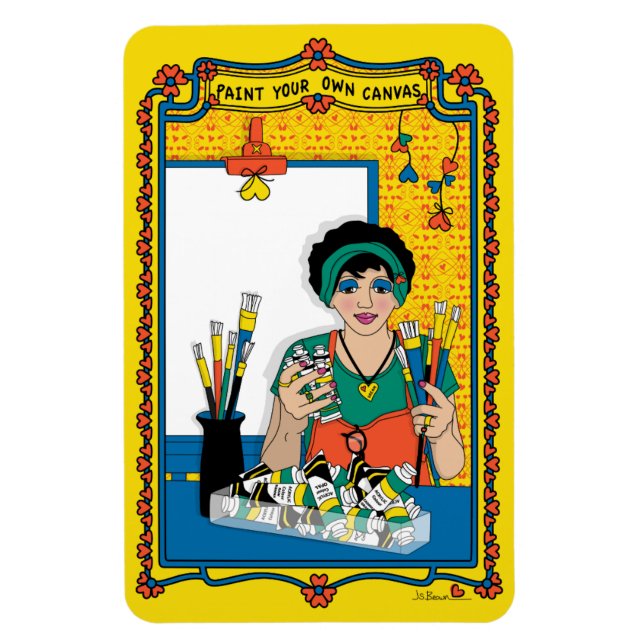 Ímã Pinte seu próprio refrigerador Canvas_B_4x6 (Vertical)