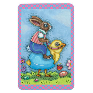 ÍMÃ PINTINHO BUNNY LESTE EM OVOS AZUIS, WHIMSY