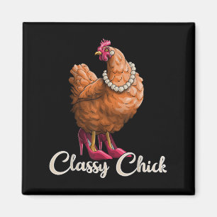 Imã Pintinho De Vaca Camisa Engraçada Garota De Frango
