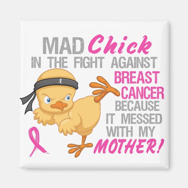 Imã Pintinho Louco Com Cancer Da Mama 3L Mãe (Frente)
