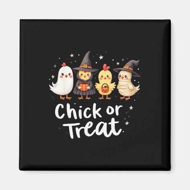 Imã Pintinho Ou Tratar Figurino De Frango De Halloween (Frente)