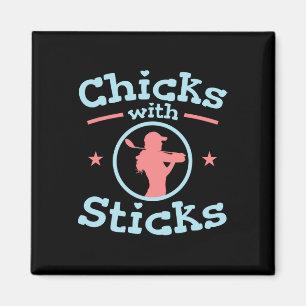 Imã Pintinhos Com Sticks Golf Women Club