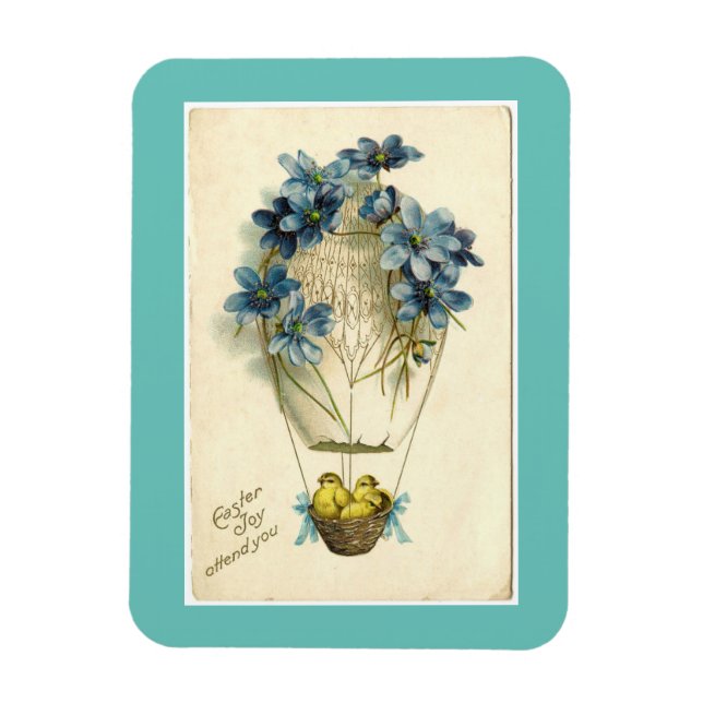 Ímã Pintinhos De Páscoa Vintage No Balão (Vertical)