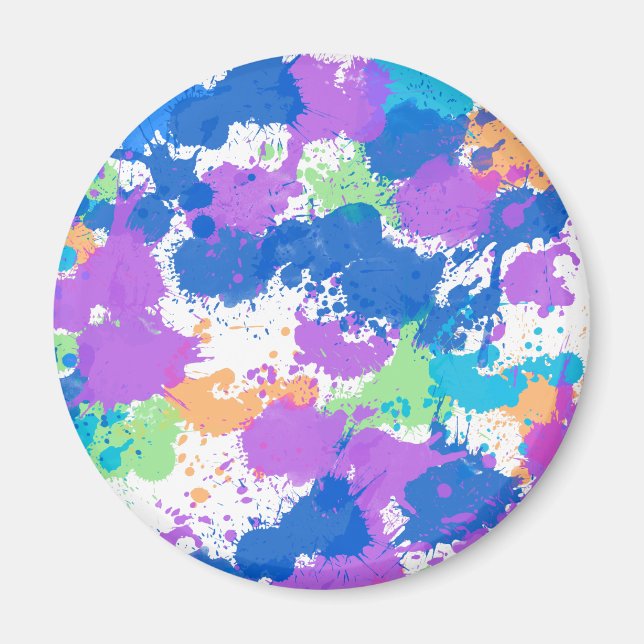 Imã Pintor de Abstrato de Cores legal, Blurple (Frente)