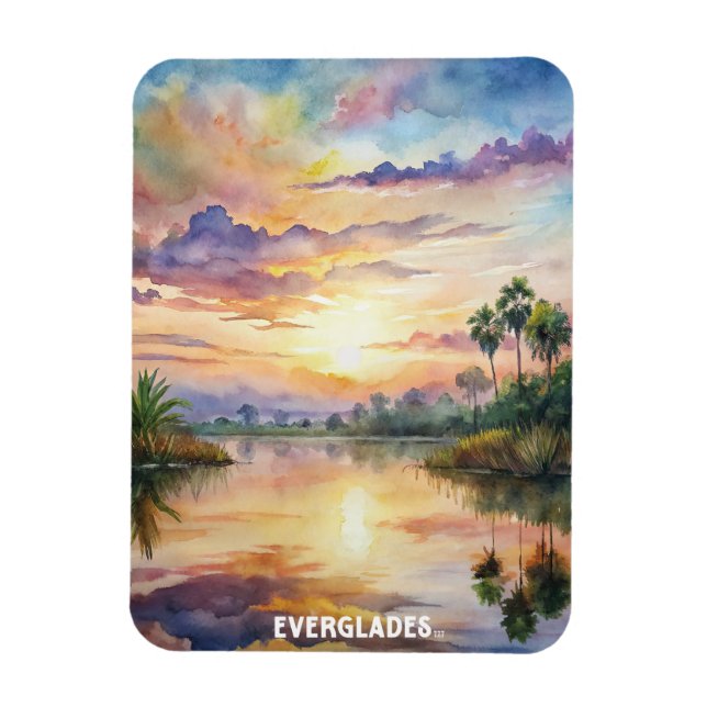 Ímã Pintor de Aquarela no Parque Nacional Everglades (Vertical)