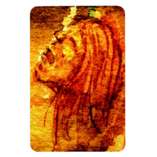 Ímã Pintor de Aquarelas com Tristeza Laranja