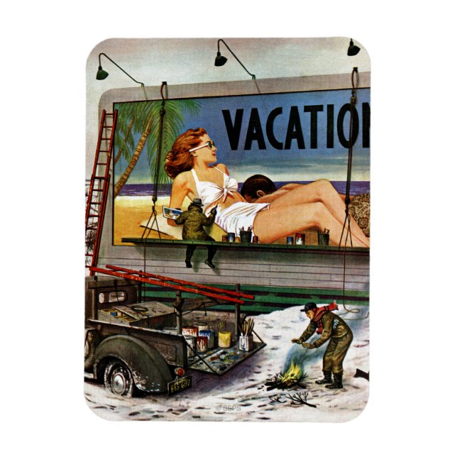 Ímã Pintores de outdoor em inverno por Stevan Dohanos (Vertical)