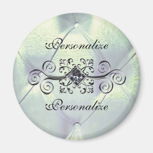 Imã Pintuck satin parece diamante azul-prateado elegan