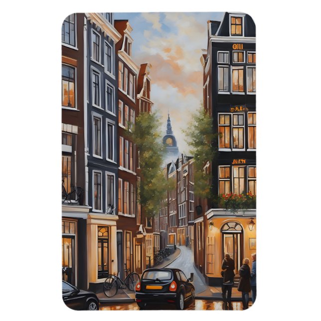 Ímã pintura a óleo de Amsterdã (Vertical)