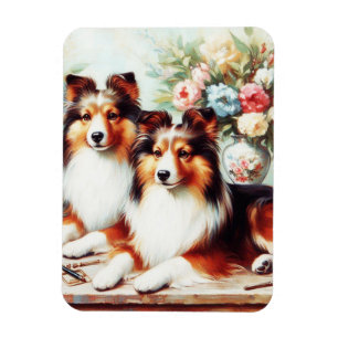 Ímã Pintura A Óleo De Cachorros Retro