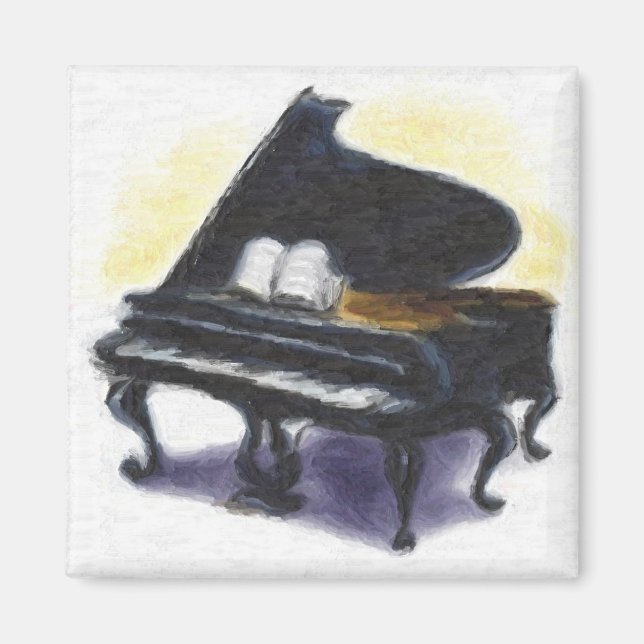 Imã Pintura a óleo : Meu Piano (Frente)