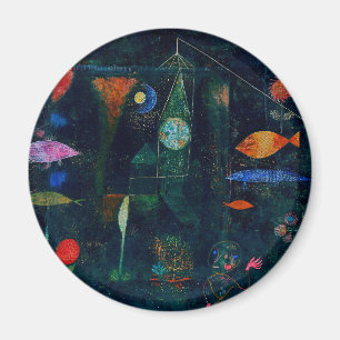 Imã Pintura Abstrata Magia de Peixes de Paul Klee Arte