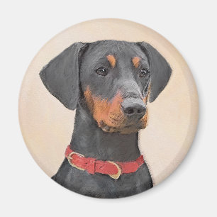 Imã Pintura Alemã Pinscher Pintura Original Arte Anima