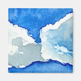Imã Pintura aquarela duas nuvens