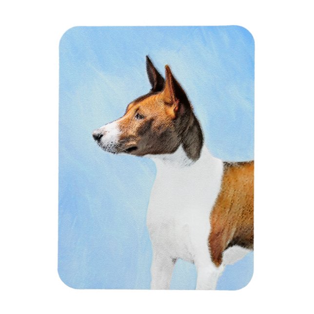 Ímã Pintura Basenji - Arte Original Custa (Vertical)