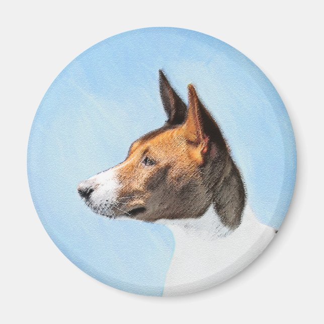 Imã Pintura Basenji - Arte Original Custa (Frente)