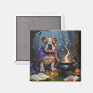 Imã Pintura Caprichosa de Bulldog de Halloween