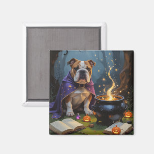 Imã Pintura Caprichosa de Halloween do Bulldog