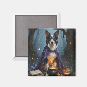 Imã Pintura caprichosa de Halloween do cão Kelpie aust