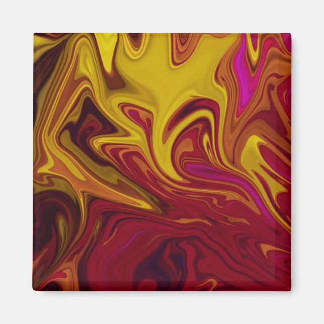Imã Pintura colorida de abstrato (Frente)