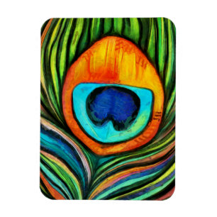 Ímã Pintura Colorida De Pássaros Fogo De Peacock