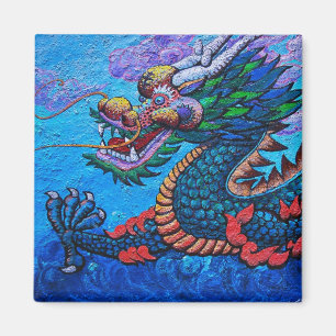 Imã Pintura colorida do dragão do óleo chinês orien