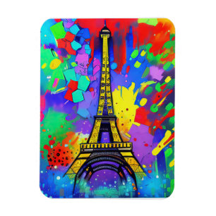 Ímã Pintura Colorida Eiffel