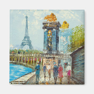 Imã Pintura Da Cena Da Torre Eiffel De Paris