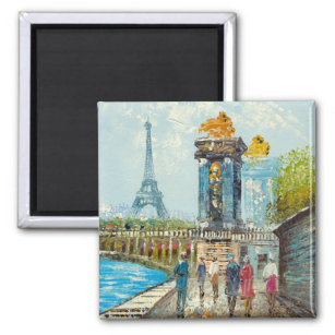 Imã Pintura Da Cena Da Torre Eiffel De Paris