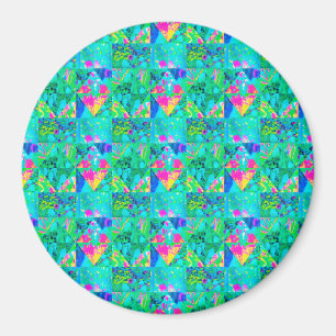 Imã Pintura da edredão do jardim com Hydrangea e azui