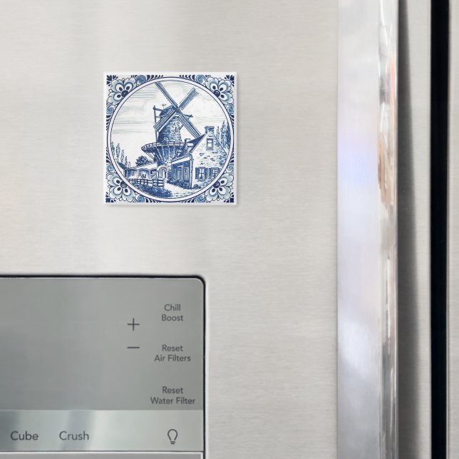 Imã Pintura da fábrica de moinhos azuis de Delft Azul (In Situ (Fridge))