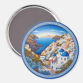 Imã Pintura da Ilha da Grécia Santorini | Viagem Art