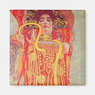 Imã Pintura da Mulher Vermelha com Cobra de Ouro de Gu