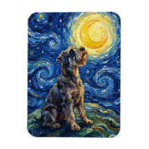 Pintura da Noite Estrelada do Schnauzer Flexível