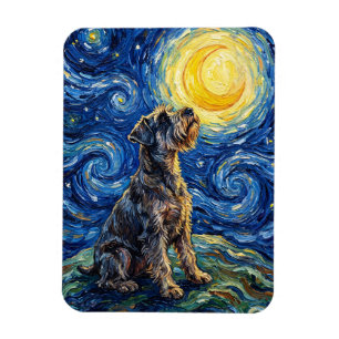 Ímã Pintura da Noite Estrelada do Schnauzer Flexível