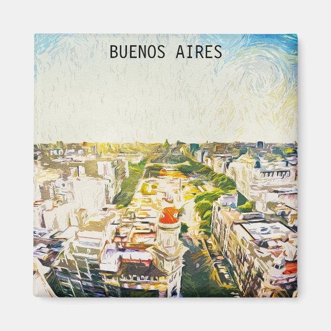 Imã Pintura da paisagem cultural buenos Aires Argentin (Frente)