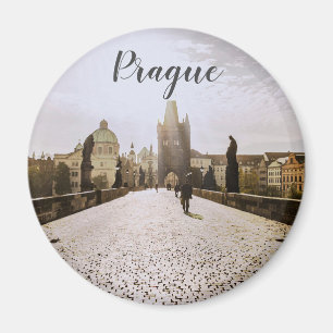 Imã Pintura da ponte de Charles em Praga no nascer do