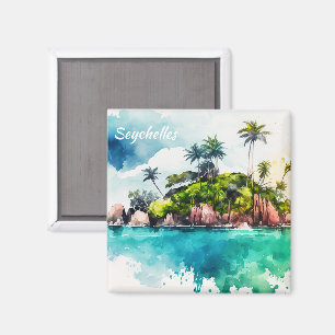 Imã Pintura das Ilhas Seychelles Tropicais