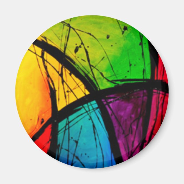 Imã Pintura de Abstrato Brilhante (Frente)