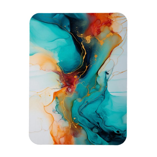 Ímã pintura de abstrato fluido (Vertical)