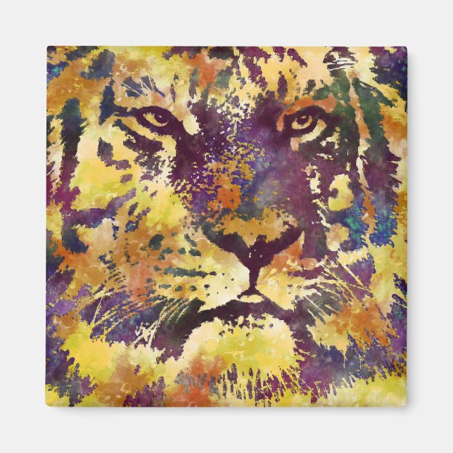 Imã pintura de abstrato Lion (Frente)