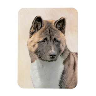 Ímã Pintura de Akita - Arte Cão Original