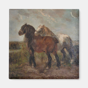 Imã Pintura de Arte Bela Marrom Draft Horse: Belga