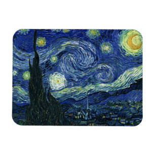 Ímã Pintura de arte na noite estelar Vincent van Gogh