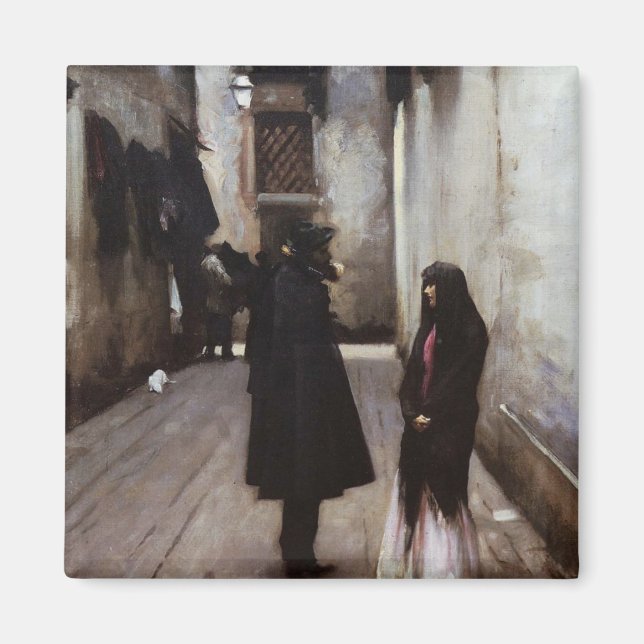 Imã Pintura de arte na rua Venezia John Sargent (Frente)
