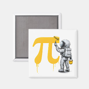 Imã Pintura de astronauta legal símbolo Pi Dia do Pi
