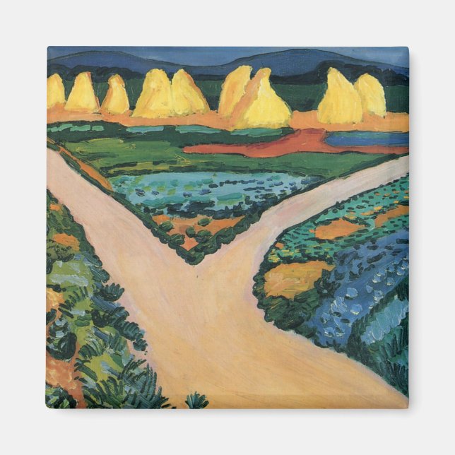 Imã Pintura de August Macke, Campos Vegetais (Frente)